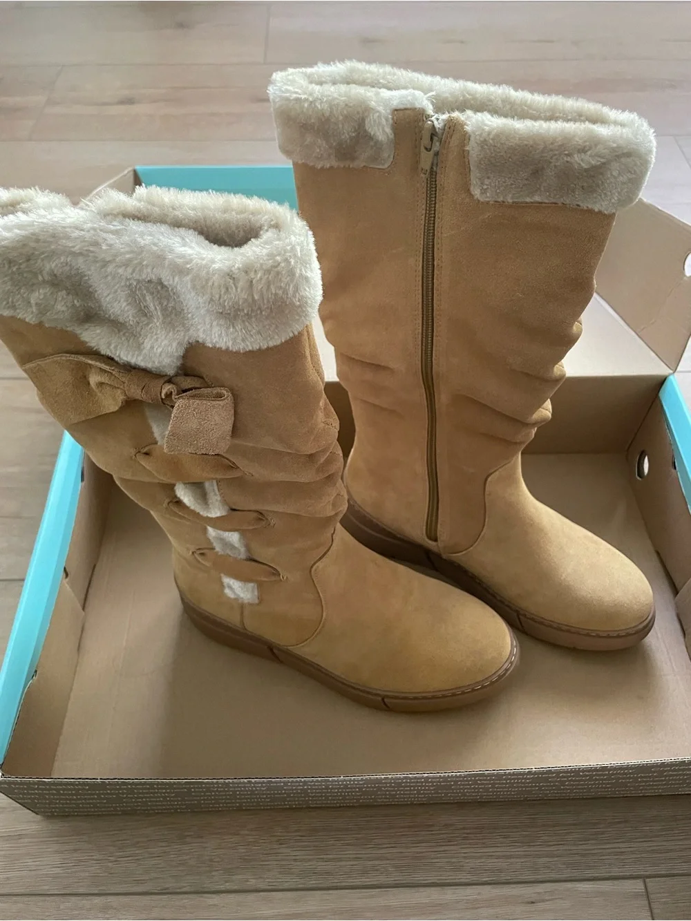 BareTraps Tan Faux Suede Knee Boots Larenna Whiskey Women 7.5 #0233